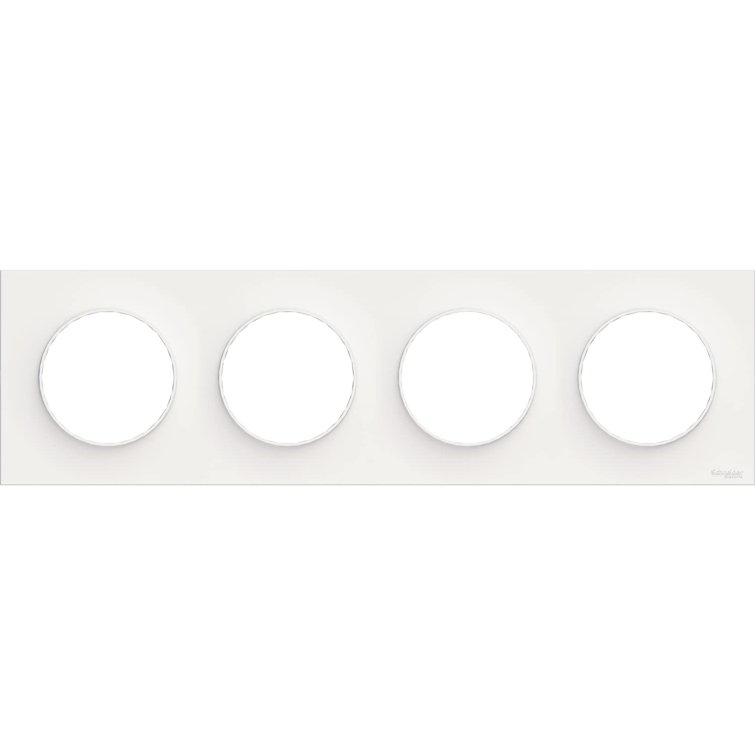 Schneider Electric Odace Styl plaque Blanc 4 postes horizontaux verticaux entraxe 71mm