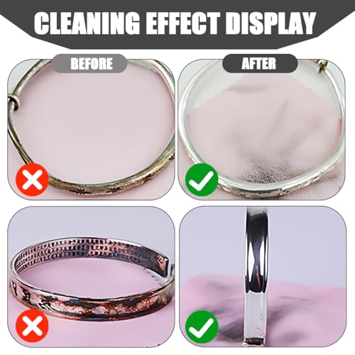 LACHT Paño de limpieza de plata reutilizable, paño de limpieza de joyas, para cobre, plata esterlina, plata, oro, platino. Paquete de 4 unidades, Gris. Unisex - imagen 3