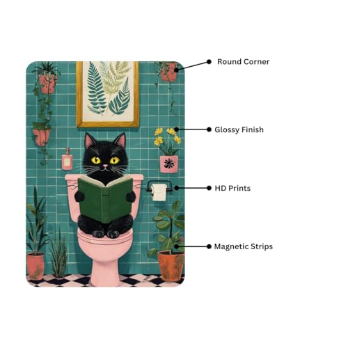 Image of Zesta Bathroom Decor Items Washroom Decor Tin Sign | Aesthetic Posters Wall Poster for Bedroom | Magnetic Cafe Decoration Items / Restaurant Decorations Items | Quirky Home Decor Bar Accent (Bathroom (8))