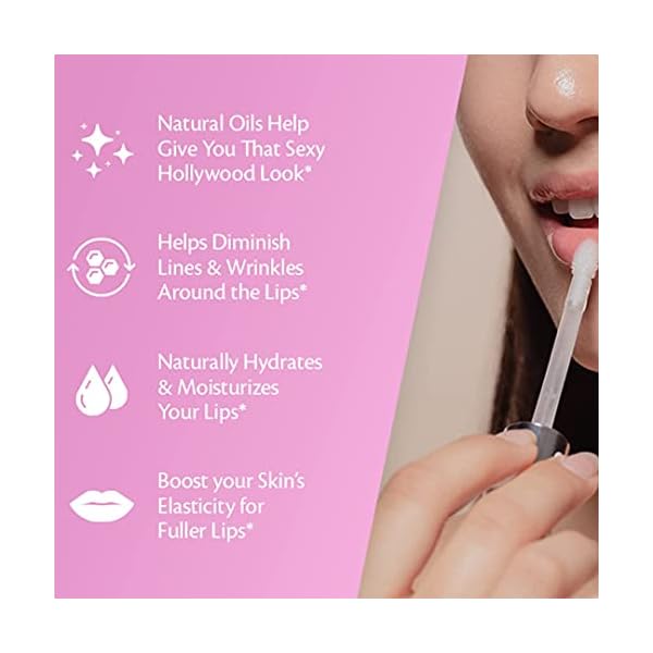 M3 Naturals Collagen Lip Plumper Clinically Proven Natural Lip Enhancer for Fuller Softer Lips Increased Elasticity Reduce Fine Lines Hydrating Plump Gloss Lipstick Primer