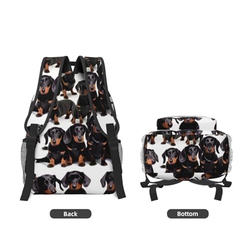 Sac à dos pour ordinateur portable imprimé teckel résistant pour éviter les chocs en voyage
