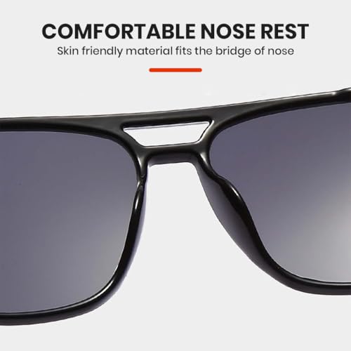 Image of PROBEROS Polarized Sunglasses for Men & Women Stylish, UV400 Protected, Full Rim Square Sunglasses with Case and Storage Bag