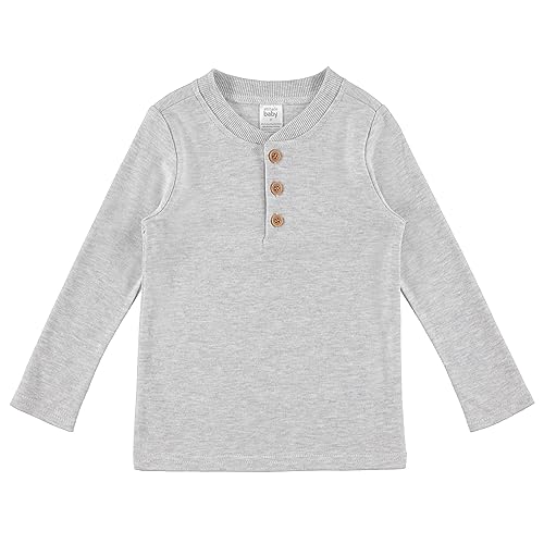 Cudlie 5-Pack Baby/Toddler Boy Long Sleeve Shirt - Basic Tshirt Tops, Light Undershirt - Solid & Striped Tees for Boys2