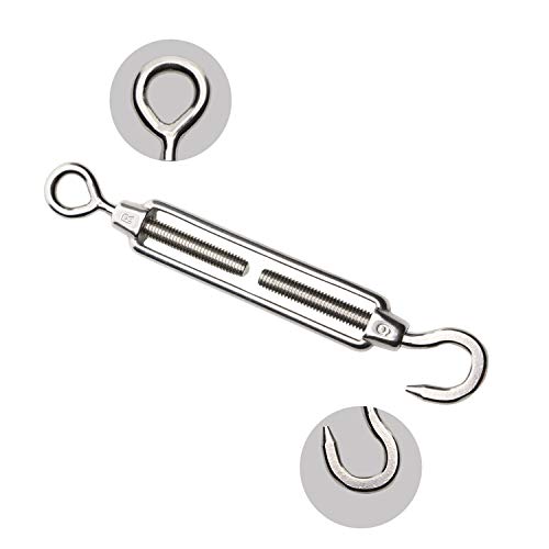 Penta Angel M6 Stainless Steel 304 Hook & Eye Turnbuckle Light Duty Hook Wire Rope Tension (10) #TOP2