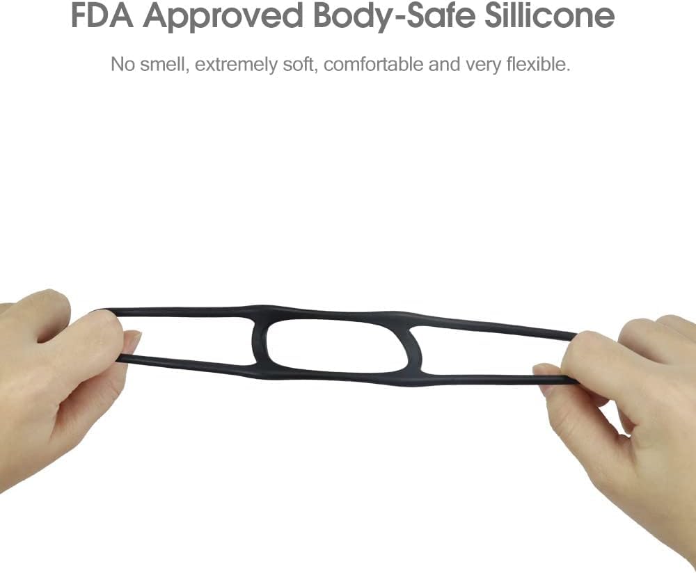 𝙨𝙚𝙭 𝙩𝙤𝙮 Set Classico Di Anelli in Silicone Nero, Stili Multipli Per Mostrare Il Fascino Della Personalità!