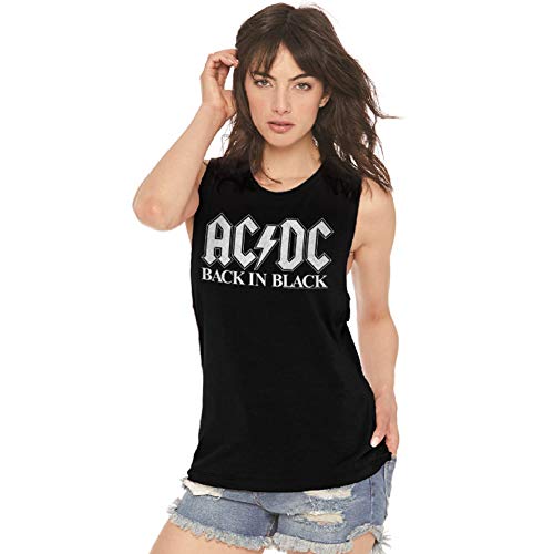 Acdc 1973 Heavy Metal Rock Band Music Group Back In Black Ladies Muscle Tank Top #TOP2