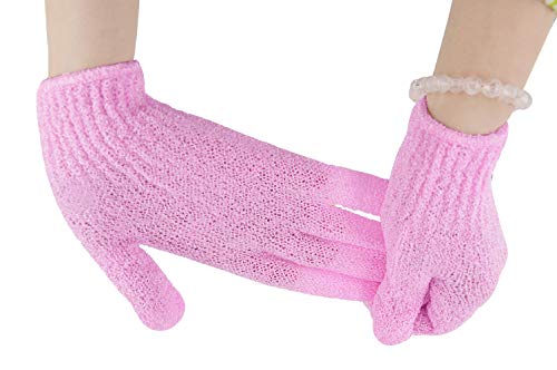 Exfoliating Gloves 10Pcs Bath Gloves 5 Pairs, Natural Mitts Gloves For Men And Women Use,Shower Gloves Body Spa Makes Skin Soft And Healthy (Aolans) #TOP5