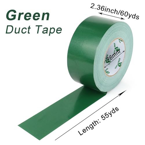 Image of BOMEI PACK Duct Tape Green Industrial Grade 2.36 inches (60mm) x 60 Yards (179 ft), 9 Mil Heavy-Duty, Waterproof, UV Resistant for Crafts & Home Improvement