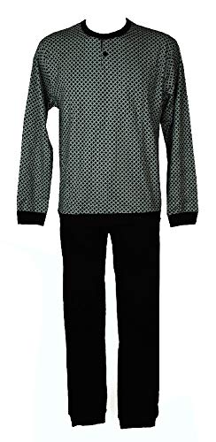 Pyjama homme coton anti-transpiration manches longues col séraphin U162N1