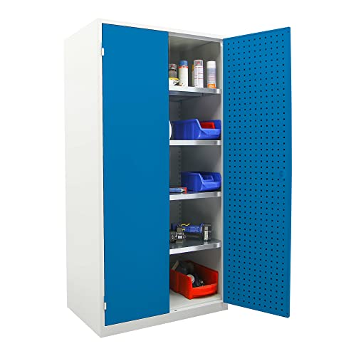 STIER Werkstattschrank LP 1940x1000x600mm enzianblau, Werkzeugschrank, Blechschrank, Schubladenschrank, Metallschrank