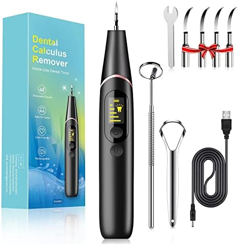 Teeth Cleaning Kit Dental Cleaner Tool, Rechargeable Plaque Remover for Teeth, IPX6 Waterproof Teeth Cleaner Tools to Remove Plaque and Tartar