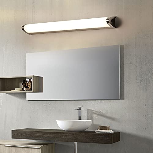 Lámpara de tocador de baño de 12W sobre espejo con barra cromada moderna 5
