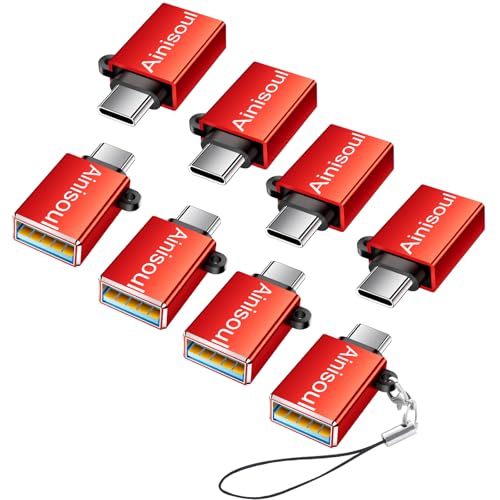 Ainisoul Paquete de 8 adaptadores USB C, adaptador USB C a USB A, USB C macho a USB 3.0 hembra, adaptador USB C a USB, convertidor de cable USB C a USB para iPhone 15, MacBook Pro, iPad Pro y más,