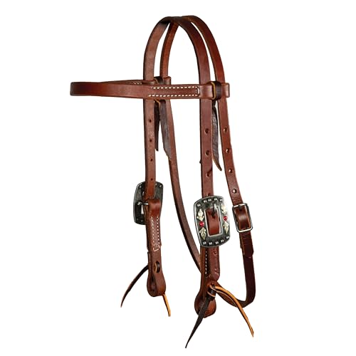 Proessional's Choice Ranch Cob 5/8" Browband Headstall with Feather Buckles