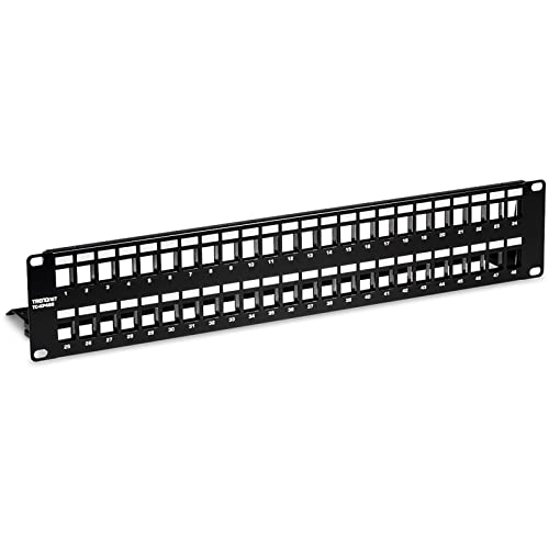 Panneau de brassage 48 ports blindé TRENDnet TC-KP48S avec gestion des câbles haute densité