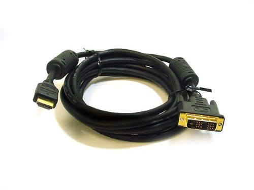 Monoprice 6ft 28AWG High Speed HDMI to DVI Adapter Cable w / Ferrite Cores - Black (2 Pack)