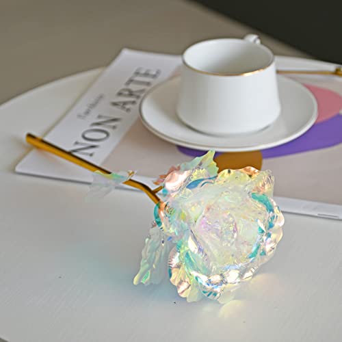 Mandy's 1Pcs Artificial Colorful Rose Flowers 9.5" With Elegant Gift Box For Mother’s Day, Memorable Days, Birthday, Valentine's Day #TOP6