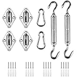 HOMPER Awning Attachment Set, Heavy Duty Sun Shade Sail Stainless Steel Hardware Kit for Garden Triangle and Square, Rectangle, Fixing Accessories (M5 Set B)