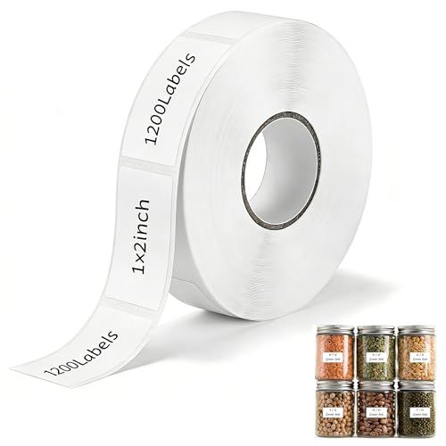 1200 etiquetas para congelar para escribir, 25 x 50 mm, etiquetas extraíbles, autoadhesivas, resistentes al agua, etiquetas en blanco para recipientes de alimentos, tarros de mermelada