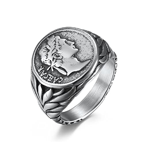 Anello d'imperatore Romano, Anello Testa d'imperatore per uomo, Anello d'Impero