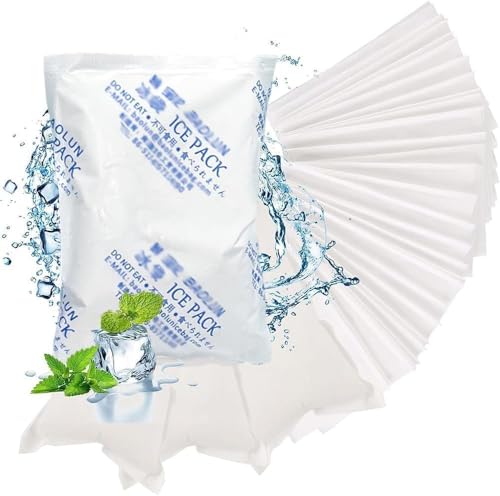 DuneCore Dry Ice Packs for Shipping Reusable Ice Pack Sheets with Auto Water Absorption Long-Lasting Leak-Proof Gel Cold Packs for Food Transport Coolers Camping & Outdoor Use (Ice Pack)