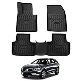 Mixsuper Floor Mats Compatible with 2018-2023 Volvo XC60 All Weather Floor Liners Heavy Duty Rubber Durable Odorless 1st & 2nd Row Liner Set Black 5pcs