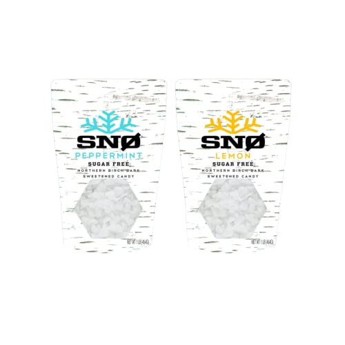 Peppermint And Lemon Keto Xylitol Candy Chips - Snø 1Lb Bag - Sugar-Free Candy With Only 2 Ingredients | Low Carbs, Diabetic-Friendly, Non-Gmo, Vegan, Gf & Kosher | Purest Candy In The World! #TOP12