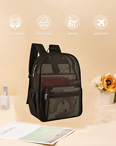 Paxiland Mesh Backpack Lightweight See Through College Student Backpack For Commuting Swimming Travel Beach Outdoor Sports #TOP4