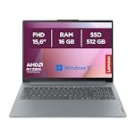 Lenovo IdeaPad Slim 3 15,6 Pouces FHD Laptop - (AMD Ryzen 5 7520U, 16 Go RAM, 512 Go SSD, Windows 11 Home, WiFi 6) - Arctic Grey, Exclusif Amazon