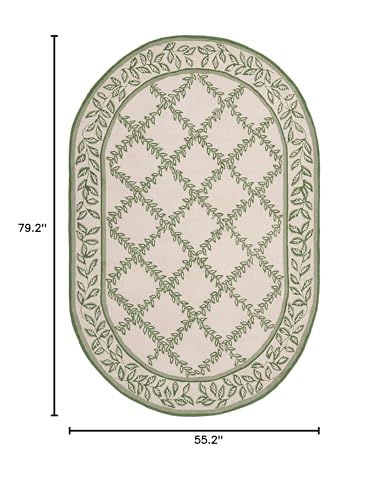 Tapete decorativo ovalado 4'6" x 6'6" de lana miniatura 2