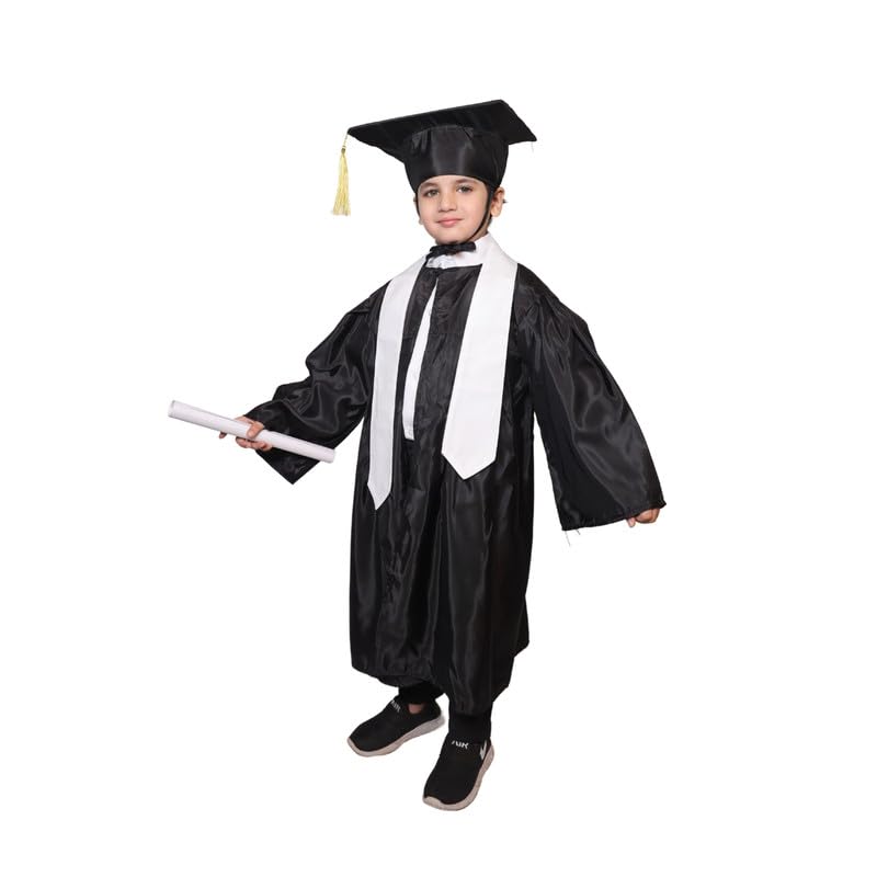 Image of Kaku Fancy Dresses Graduation Gown With Hat & Stole /Scarf | Degree Costume For Convocation Dress For Boys & Girls