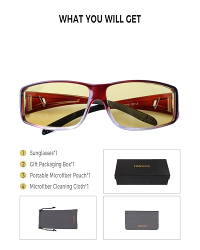 Image of Night Driving Glasses for Men Women Fit Over Sunglasses Anti Glare Polarized HD Night Vision Glasses
