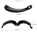 RC ROCHE ORNAMENT 6 Pcs Womens Hair Banana Ponytail Holder Volume Secure Grip No Slip Comb Clincher Barrette Strong Hold Girls Ladies Clamp Clasp Beauty Clip, Medium Black