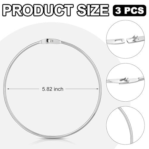Image of Zonon 3 Pack 6 Inch Metal Rings Wrench Organizer Easy to Open and Close Heavy Duty for Bib Vests Craft Index Card Dream Catcher Key