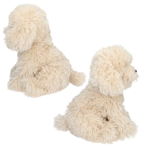 Depesche 14059 TOPModel Fur Ever Friends - Kuscheltier Hund Luna, mit lockigem Fell in Beige, ca. 30 cm großes Plüschtier