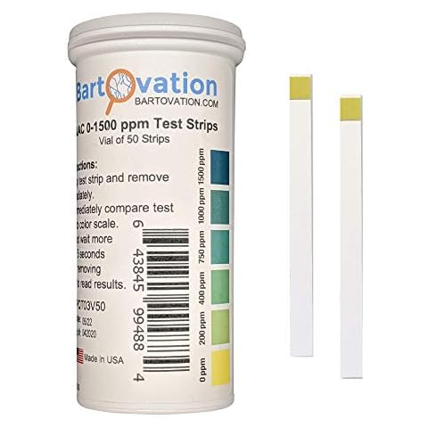 Bartovation Quaternary Ammonium (QAC, Multi Quat) Sanitizer Test Strips, 0-1500 ppm [Vial of 50 Strips] Cover