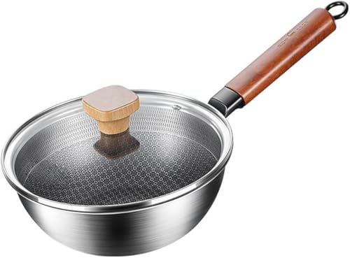 AOBOPO家庭用ミニ小炒め鍋 一人用小型鍋 304 ステンレス基材 ノンスティックコーティング 軽量設計 炒め物・湯沸かし・丼もの対応 電磁調理器・ガスストーブ両対応 食品衛生級 洗浄簡便 シンプルデザイン シングルライフ・小人数世帯最適