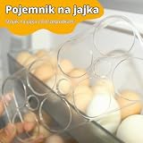 2 uchwyty na jajka, każdy o pojemności 8 jajek (łącznie 16 jaj), przezroczyste pudełko na jajka, pojemnik na jajka, do lodówki, praktyczne przechowywanie jajek, do kuchni i na kemping