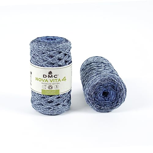 DMC Nova Vita 4, Multico Colours, Blue Crochet Knitting Macrame Yarn, 250g