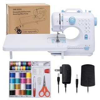 Sewing Machine 505 for Beginners with Expansion Table Large Heavy Duty Sewing Machines for Adult and Kids Ages 8-12 Easy Sewing with Foot Pedel 12 Builit-in Stitches with 42 Pcs Sewing Kit