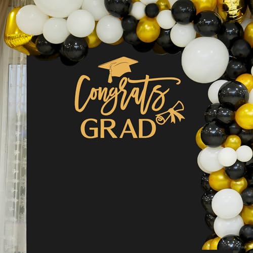 Congrats Grad Decal Sign for Balloon Arch - Congratulations Graduation Decar for Grad Party Class of 2026 Grad Party Graduation Event Planner Vinyl Decal (Gold)