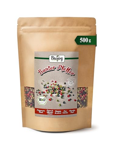 Biojoy BIO-Bunter Pfeffer ganz (500 g) Pfefferkörner bunt für Pfeffermühle