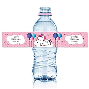 15 personaliseerbare flessenstickers voor feestjes en verjaardagen, zelfklevende etiketten met naam, om op waterflessen…
