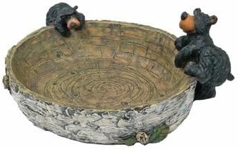 WD Willie Black Bear Bowl with Paw Prints Inside (Great Candy Dish) 9.5"