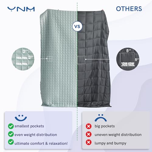 YnM Cooling Weighted Blanket for Adults, 30lbs Heavy Bed Throw Comforter with 100% PE Fabric, Ideal for Hot Sleepers or Summer Days(88x104 Inches for Queen/King Bed, 30 Pounds, Green)