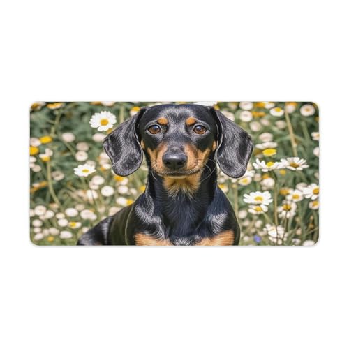 Tapis de bureau souris et clavier grand tapis imperméable noir