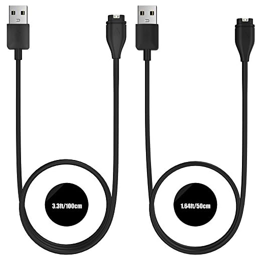 TUSITA [2-Pack] Laddarkabel Kompatibel med Garmin Vivoactive 3 4 4S, Fenix 6 6S 6X Pro Sapphire,Fenix 5 5S 5X Plus,Fenix 7 7S 7X,Forerunner 935 945 45 45S 245 55 945 LTE,Approach S10 S40 S60 X10,Instinct,Venu,Venu sq - USB Kablar Smartwatch Dockingstationer Tillbehör