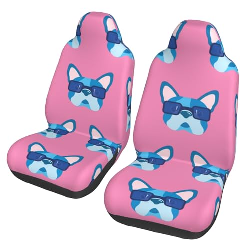 Protector de asiento delantero de coche de bulldog francés con gafas original