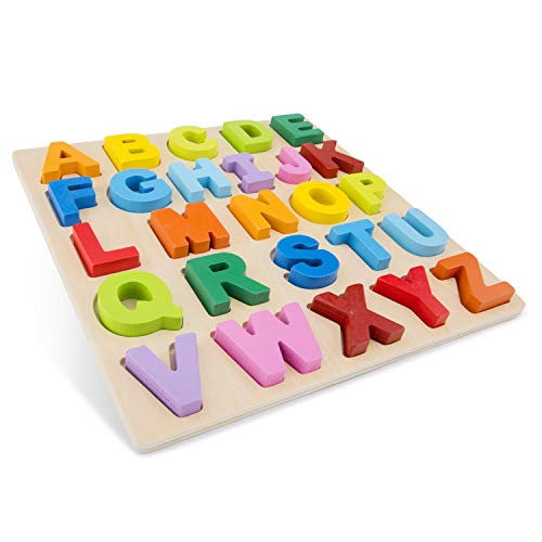 Image of New Classic Toys Puzzle Alphabet Educational Wooden Toys For 2 year old Boy And Girl Toddlers Learn the Alphabet