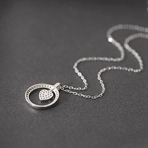 Collier clavicule chaîne cercle creux cœur strass scintillant